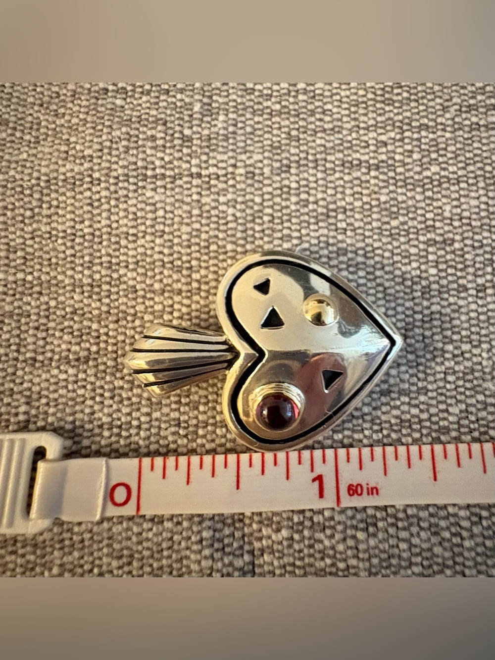 John Atencio 925 Sterling Silver and 18K Heart Pendant with Amethyst - Picture 6 of 11